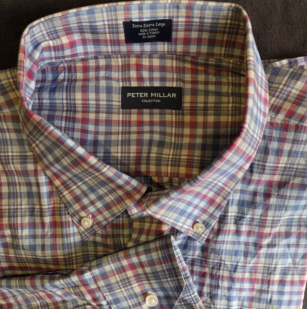 Peter Millar Collection Men's Pink/BluePlaid Shirt